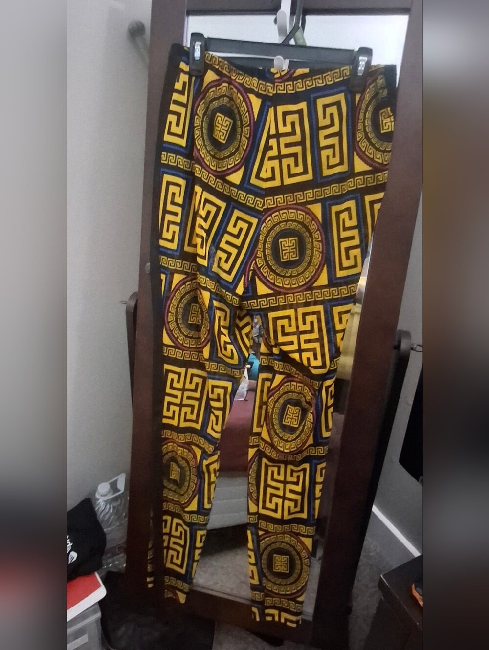 Fashion Nova Yellow and Black Geometric Print Sheer Pants